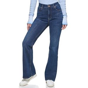 DKNY Dames Boreum High Rise Flare Jeans, Dark Wash, 29