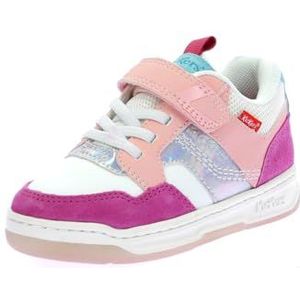 Kickers Uniseks kinderen kickarting sneakers, Veelkleurig (Wit Fuchsia Roze, 34 EU