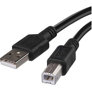 EMOS USB-verbindingskabel USB-C naar USB-B voor printers en andere randapparatuur met USB-B-aansluiting, Hi-Speed 480 Mbps, 2 m lang, zwart