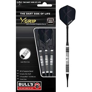 BULL'S X-Grip X7 Soft Dart, meerkleurig (zwart/zilver), 18 g
