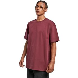 Urban Classics Heren T-shirt Heavy Oversized Tee met overgesneden schouders, van dikke jersey-stof, verkrijgbaar in meer dan 10 kleuren, maat S tot 5XL, rood (cherry), XL