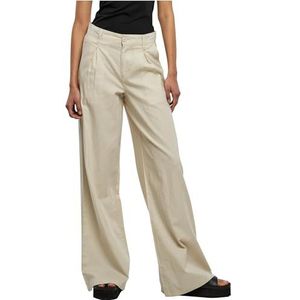 Urban Classics Dames High Linen Mixed Wide Leg Pants, brede linnen broek voor dames, verkrijgbaar in vele verschillende kleuren, maten 26-34, Softseagrass, 32