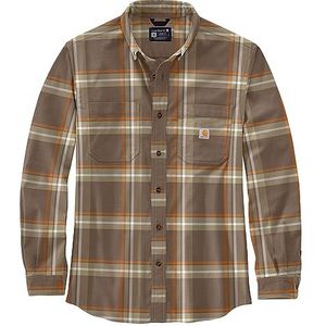 Carhartt Heren shirt met lange mouwen Flannel L, S, Plaid Shirt, Kleur: Chestnut, Maat: L, bruin, L