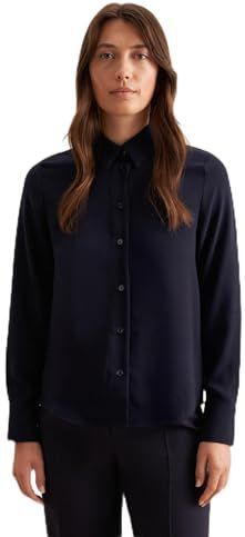 Seidensticker - Overhemdblouse - Donkerblauw - Lange Mouwen - Regular Fit