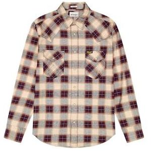 Wrangler heren western shirt, berk blue, L