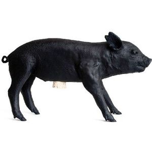 Areaware Bank in de vorm van een varken, mat zwart