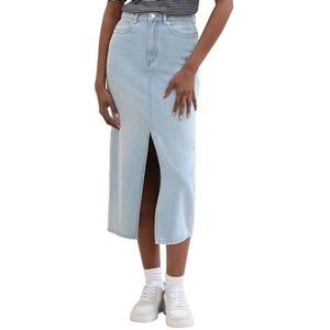 TOM TAILOR Denim Midi rok voor dames, 10118 - Used Light Stone Blue Denim, XS