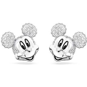 Swarovski Disney Mickey Mouse Oorknopjes, Wit, Rodium toplaag