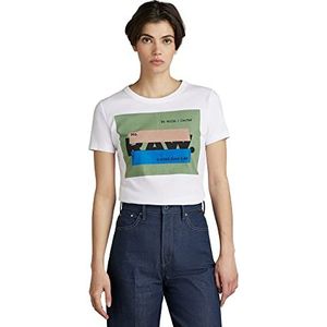 G-STAR RAW Raw. Long Slim T-shirt voor dames, wit (wit 336-110)., XXS