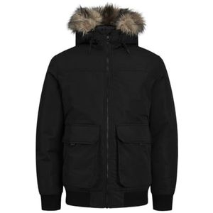 JACK & JONES Jjconstruct Bomberjack voor heren, imitatiebont, zwart, S