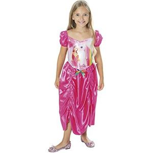 Rubies Barbie-kostuum voor meisjes, groene collectie, duurzaam, gesatineerde jurk, officiële mattel voor carnaval, Halloween, Kerstmis en verjaardag