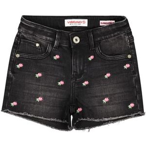 Vingino Girls's Flower Jeans, Black Vintage, 12, Black Vintage, 152 cm