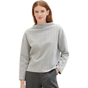 TOM TAILOR Sweatshirt voor dames, 11951 - Whisper White Melange, L