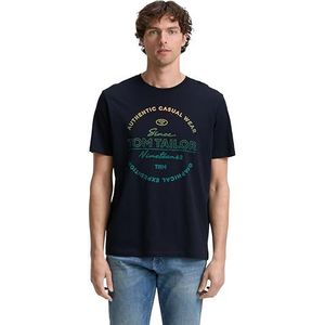 TOM TAILOR T-shirt voor heren, 10668 - Sky Captain Blue, L