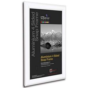 Stewart Superior A1 Aluminium 4-zijdig 25mm Voorlader Afbeelding/Poster Snap Frame - Wit, WHITEA1