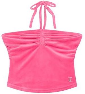 Juicy Couture - Haut à Col Montant - Rose - Velours - Zelfbindende Halternek