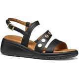 Meliconia - City Wedge Sandalen - Zwart - Leer - Lichtgewicht