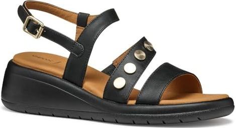 Meliconia - City Wedge Sandalen - Zwart - Leer - Lichtgewicht