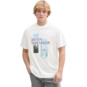 TOM TAILOR Denim T-shirt voor heren, 10332 - Off White, XXL