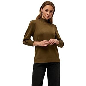 Minus Dames Mersin Roll Neck Knit Pullover, Dark Olive Melange, M