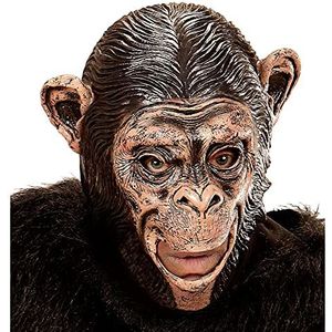 Widmann 00425 3/4 masker chimpanse met open mond voor volwassenen, zwart