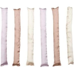 COSMETIC CLUB, SC0598, Satijnen haarkrulspelden, Set van 6, Nude, Warmteloze krullen, Antikroezen, Herbruikbaar, Nachtelijk comfort, Gemakkelijk te gebruiken, Alle haartypes