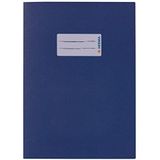 HERMA 5503 papieren notitieboekje DIN A5, boekhoes met tekstveld, van krachtig gerecycled papier en rijke kleuren, boekbeschermer voor schoolschriften, blauw