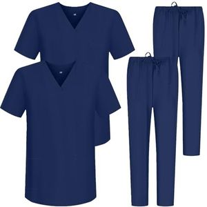 MISEMIYA - BZ-2-6801-6802 - Uniseks Gezondheidsuniform - Marineblauw - 2-pack Jas en Broek