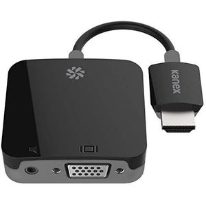 Kanex HDMI naar VGA-adapter voor Apple TV 4e generatie & Apple TV 4k - [Monitor/Beamer met VGA-aansluiting, Full HD 1080p (60Hz), 3,5 mm audio- / jack-uitgang, 7 cm, zwart] - K172-1075-BK7I