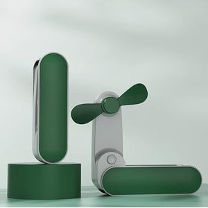 Rawrr Mini-ventilatoren, USB, handventilator, werkt op batterijen, draagbare ventilatoren, stil, oplaadbare ventilator, kleine bureauventilator, opvouwbare zakventilator (groen)