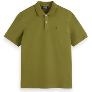 Scotch & Soda Essential Organic Cotton Pique poloshirt voor heren, Moss Green 0445, XL