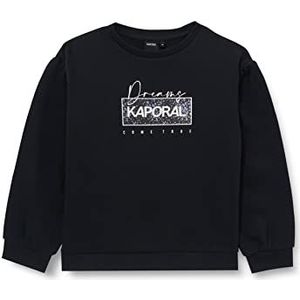 KAPORAL Meisjes sweatshirt-EMY-model tanin kleur-maat 16A, zwart, 16 Jaren