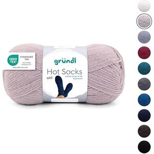 Gründl Wol Hot Socks uni 100, sokkenwol/sokkengaren 4-voudig, 1 kluwen 100 g/420 m (75% scheerwol (superwash), 25% polyamide), zand