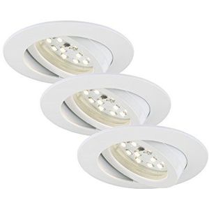 Briloner Leuchten Led-inbouwlamp, dimbaar, LED-spot, spots, plafondspot, lampen woonkamer, LED-inbouwspot 230 V, plafondinbouwverlichting, inbouwspotset, draaibaar, rond