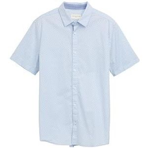 TOM TAILOR heren overhemd, 37943 - Blue Graphic Minimal Design, L
