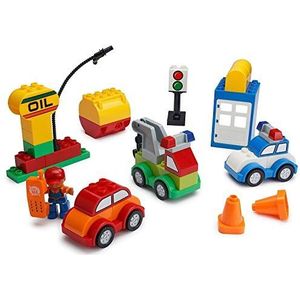 Play Build Car Creator bouwstenen ​ ​ - 52 delen - inclusief mini-figuur mechanica, werkplaatsaccessoires en nog veel meer - compatibel met LEGO DUPLO (dit merk is niet in combinatie met Lego Duplo)