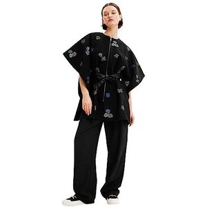 Desigual Dames Poncho_THREADFLOR Milan, zwart, één maat, zwart, One Size