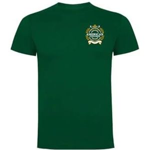AMERICAN COLLEGE USA T-Shirts Sport Ademend Bedrukte Kleding Unisex Kinderen Jongens en Meisjes Casual Model ACTSW5 Donkergroen L, Groen, L