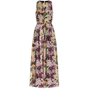 APART Fashion lange chiffonjurk, paars-multicolor, 34