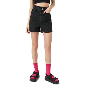 Koton Dames High Rise Denim Short, zwart (black), 40