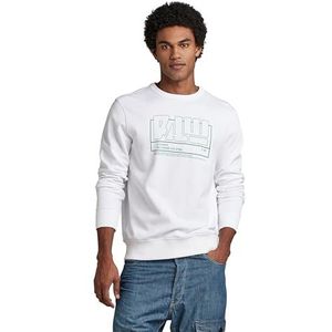 G-STAR Raw Raw Sweatshirt voor heren, wit (White D23124-b782-110), XL