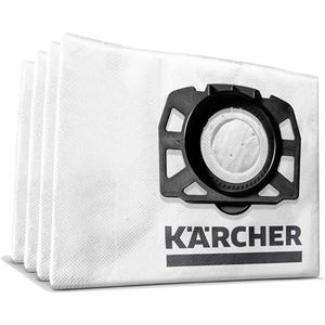 Kärcher originele vliesfilterzakken KFI 357: 4 stuks, 3-laags, extreem scheurbestendig en robuust, op maat gemaakt voor Kärcher Nat- en Droogzuigers en tapijtreinigers, SKU: 2.863-314.0