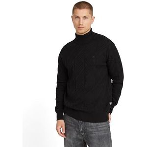 G-Star RAW Zig-zag Structure Turtle Knit, Zwart (Dk Black D25110-c259-6484), L