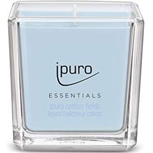 ipuro - Decoratieve Ipuro cotton fields - minimalistische & puristische geurkaarsen in glas - intense geurkaarsen met poederachtige vanille noten - stijlvolle kaars 125 g