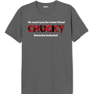 Chucky UXCHUCKTS003 T-shirt, antraciet, XXL, heren, Antraciet, XXL