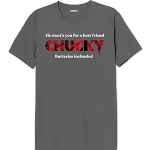Chucky UXCHUCKTS003 T-shirt, antraciet, XL, heren, Antraciet, XL