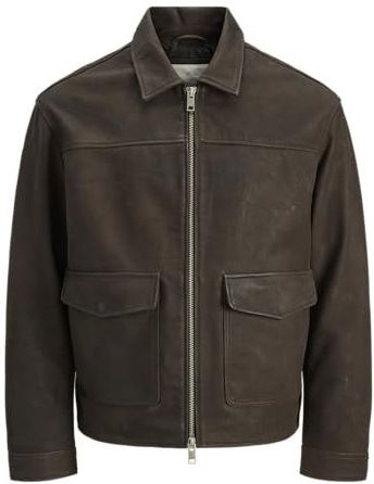 Jack & Jones Premium - LEWIS - Leren Jack - Echt Geitenleer - Met Tweewegsritssluiting