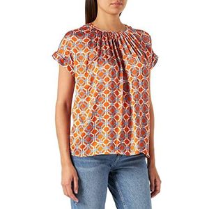 Seidensticker Damesblouse - Fashion blouse - ronde hals - zonder mouwen - 100% viscose, oranje, 42