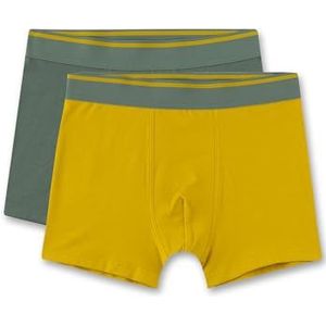 Sanetta Tieners jongens onderbroek shorts webbond dubbelpak katoen, mos, 128 cm