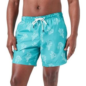 Tom Tailor Denim heren 1035053 zwemshorts, 31430 - Groen Wit Big Coral Print, M